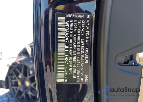 2018 Porsche Panamera 4 from USA, damaged, VIN WP0AA2A71JL111987